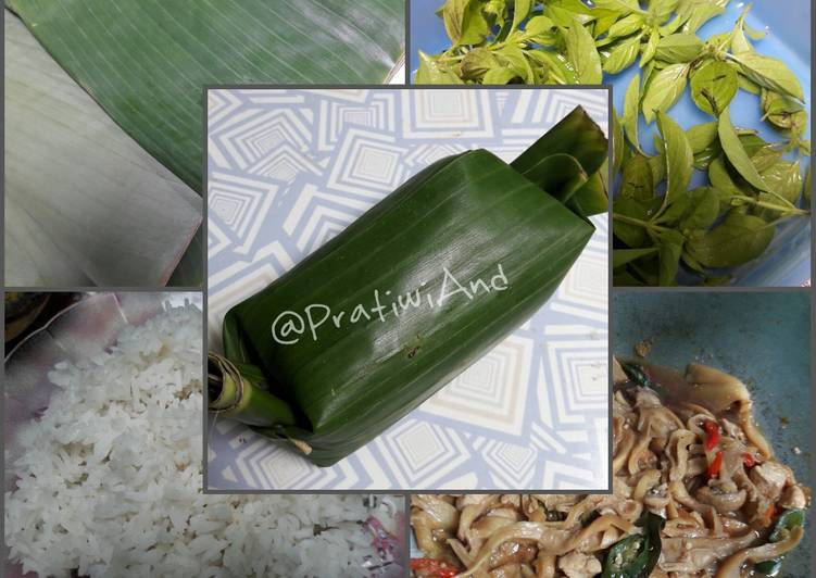 gambar untuk cara membuat Nasi Bakar Ayam Jamur sederhana