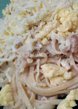 Fettuccine Carbonara with scramble egg