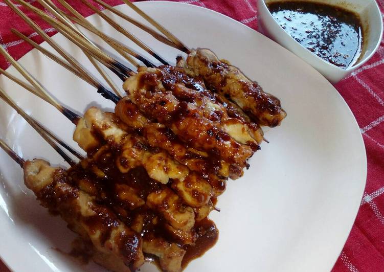 cara membuat Sate ayam bumbu kacang maknyuss