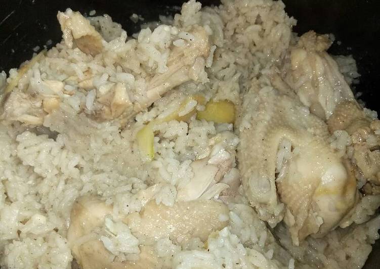 gambar untuk resep makanan Nasi tim ayam versi bangka