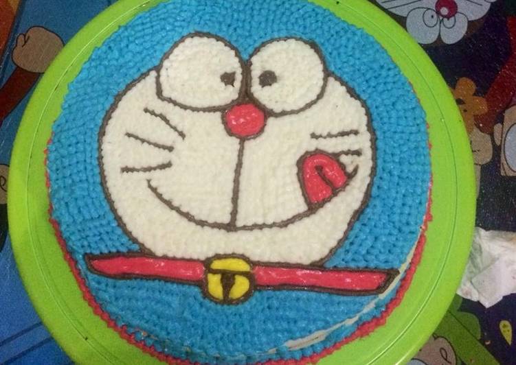 cara membuat Blackforest doraemon??