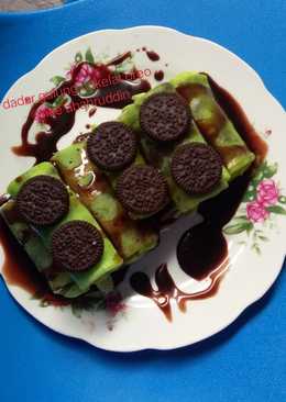 Dadar gulung cokelat oreo