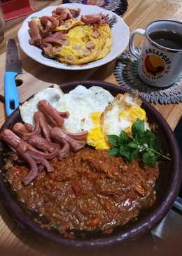 Penyet sosis telur sederhana