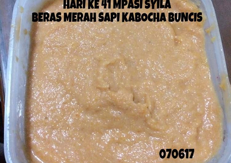 resep masakan Mpasi 7m 4* beras merah sapi kabocha buncis