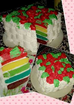 Rainbow cake takaran sendok