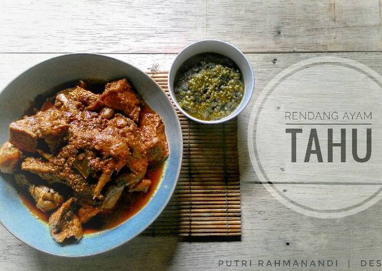 bahan dan cara membuat Rendang Ayam Tahu (Rendang Simple)