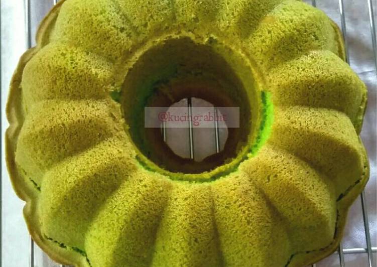 resep lengkap untuk Bolu Pandan Ekonomis (irit telur)