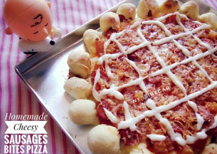 gambar untuk resep makanan Homemade Cheesy Sausages Bites Pizza