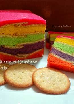 Steamed Rainbow Cake