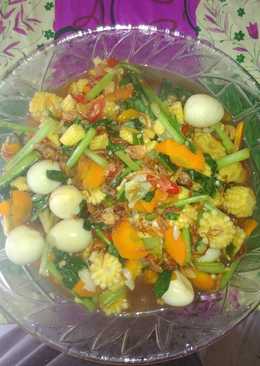 Tumis putren,wortel,sawi dan telur puyuh