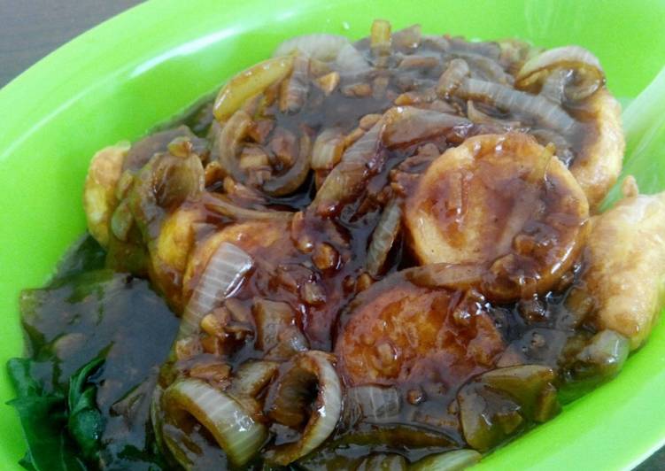 bahan dan cara membuat Pokcoy Tahu Kuah Saus Tiram