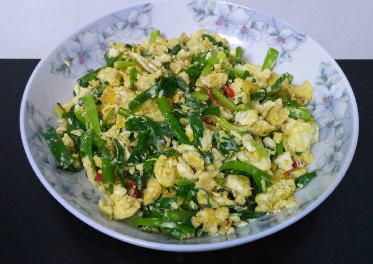 resep Orak Arik Telur Daun Kucai