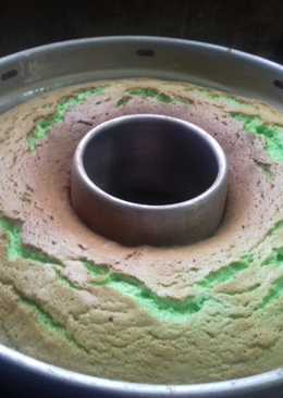 Bolu pandan tanpa pengembang dan mentega