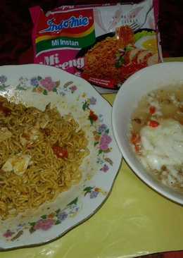 Mie Instan Goreng telur kuah