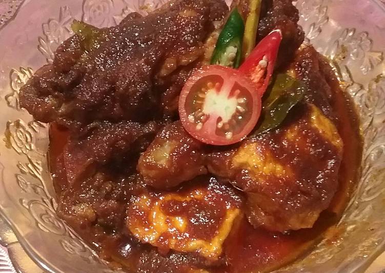 gambar untuk cara membuat Rendang ayam tahu no santan