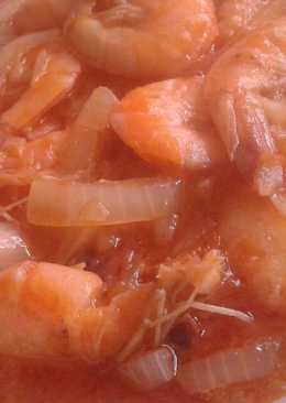 Tumis udang asam manis