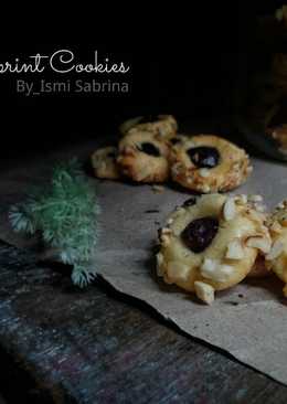 Thumbprint Cookies kacang mente dg coklat filling #pr_kuekering