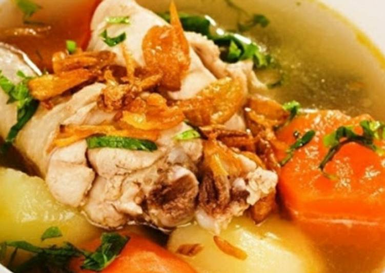 resep lengkap untuk Sop ayam mama ais