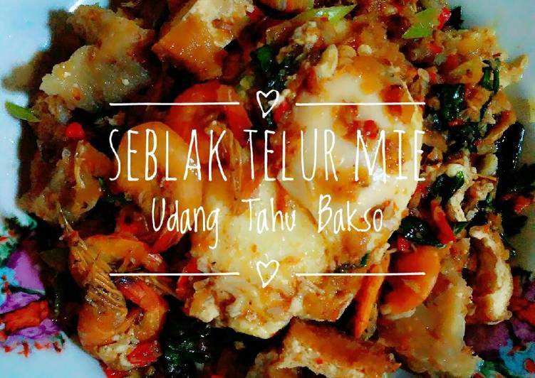 resep lengkap untuk Seblak Telur Mie Udang Tahu Bakso