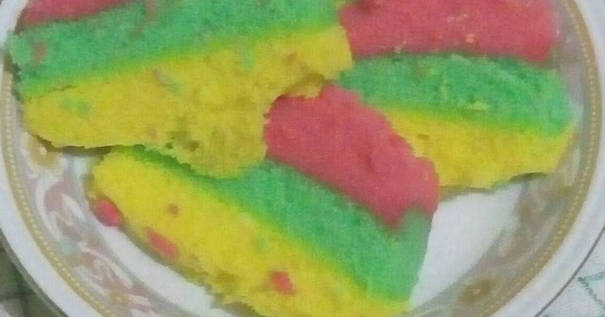 Resep Bolu kukus klasik rainbow