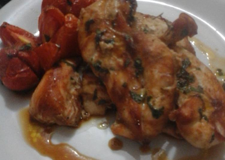 bahan dan cara membuat Homemade Grilled Chicken Tomato (diet GM day 5)