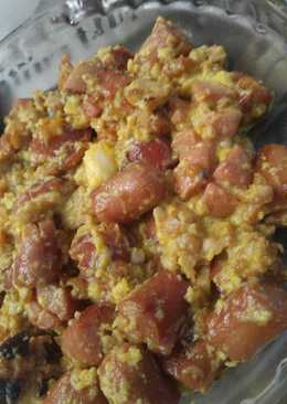 Sosis Tempe Saus Telur Asin