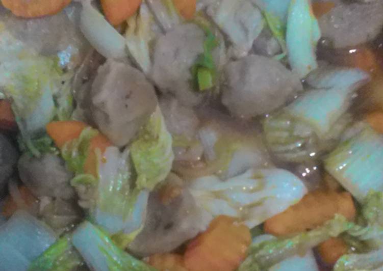 resep lengkap untuk Capcay a.k.a tumis sayur bakso