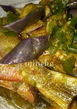 Ikan ekor kuning cabe ijo bersama terong ceria ðŸ˜†