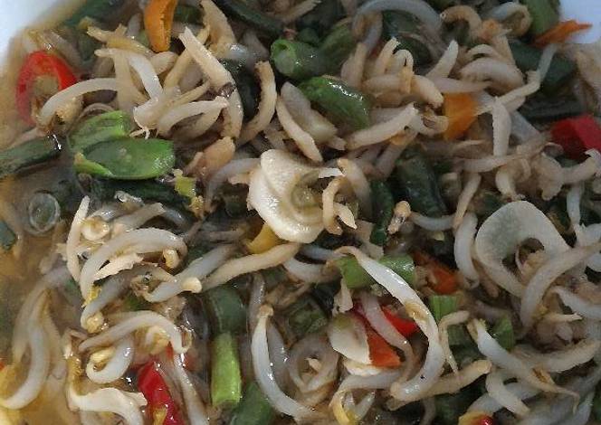 tumis tokecang spesial (toge,ikan teri,kacang panjang)