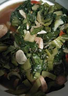 Tumis pakcoy + bakso pedas mantaap