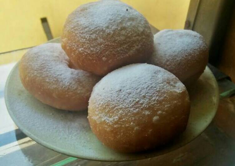 resep No knead eggless doughnut uenaaaak,menul n mudah