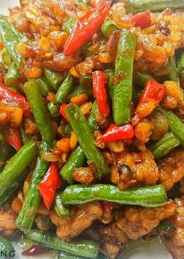 Tumis tempe mix kacang panjang