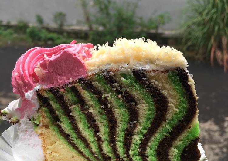 resep Zebra cake with buttercream