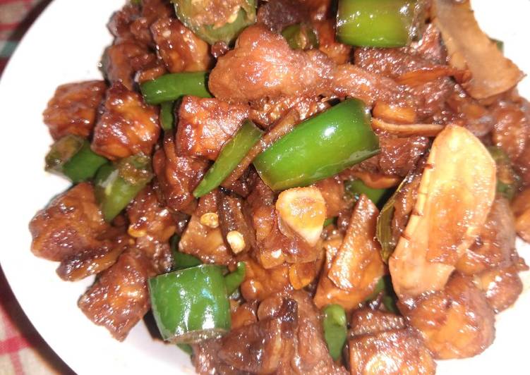 resep masakan Tetelan Sapi Tempe Masak Kecap Cabe Hijau