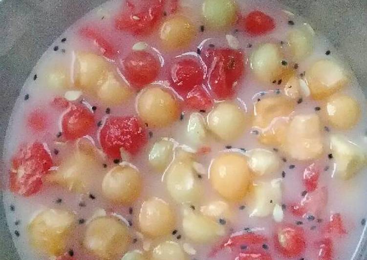 resep lengkap untuk Es buah segar