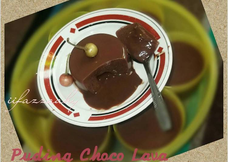 cara membuat Puding Choco Lava