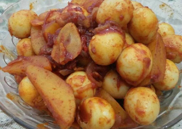 bahan dan cara membuat Balado telor puyuh instan