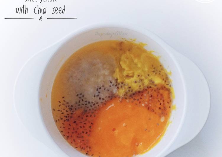 resep lengkap untuk Snack mpasi 7m+ Oat mangga alpukat saus jeruk with chia seed