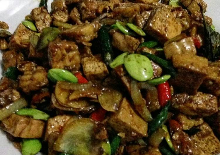 resep makanan Tumis pedas baceman tahu tempe