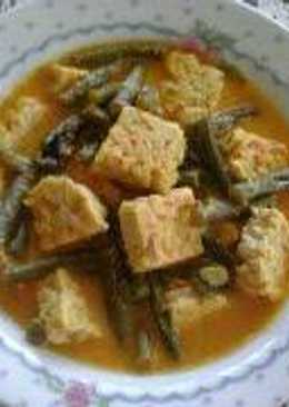 Gulai pangek tempe kacang panjang