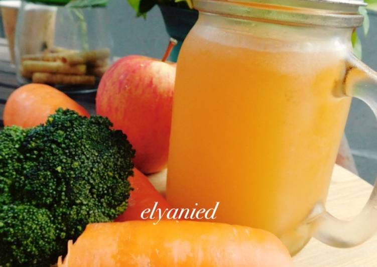 resep makanan #GMdiet - day 3 healty juice (brokoli, wortel, apel)