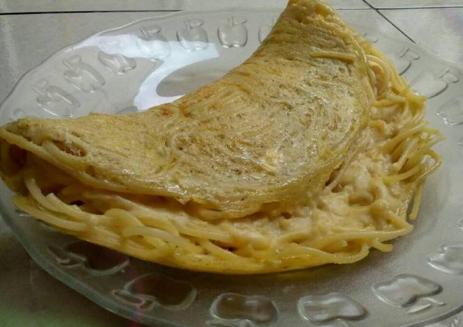 Resep Omelet Pasta Carbonara oleh R I N A - Cookpad