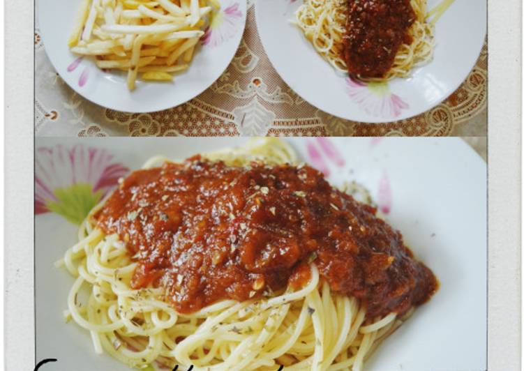 cara membuat Spaghetti with Tuna Sauce