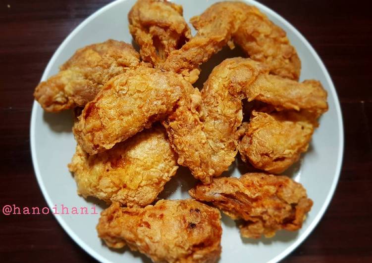 resep masakan Spicy chicken wings (ayam goreng tepung)