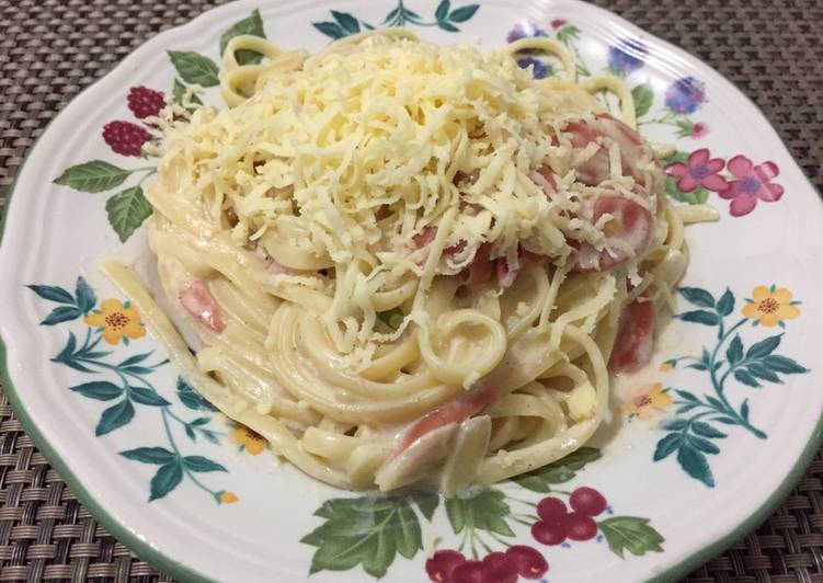 gambar untuk resep makanan Fettuccine carbonara