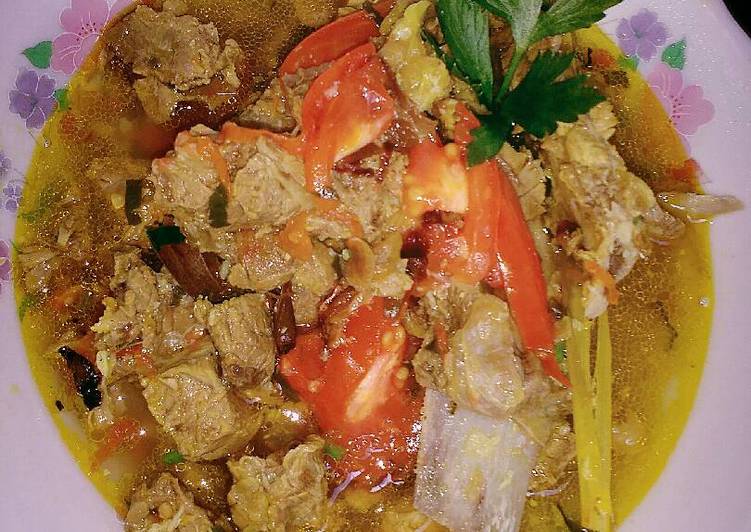 resep masakan Soto daging balungan kuah bening