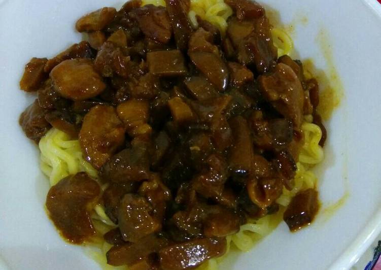 resep makanan Mie ayam jamur(pake Indomie)