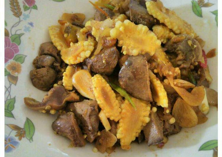 Resep Oseng baby corn(putren) & ati ampela By Nellia Fadllan