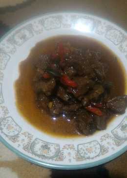 Tumis kambing manis pedas