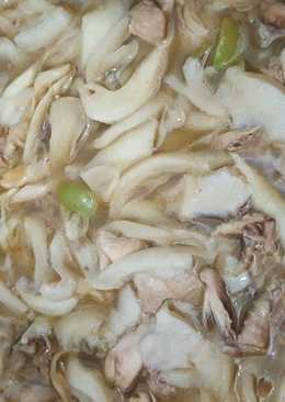 Tumis jamur ayam saus tiram